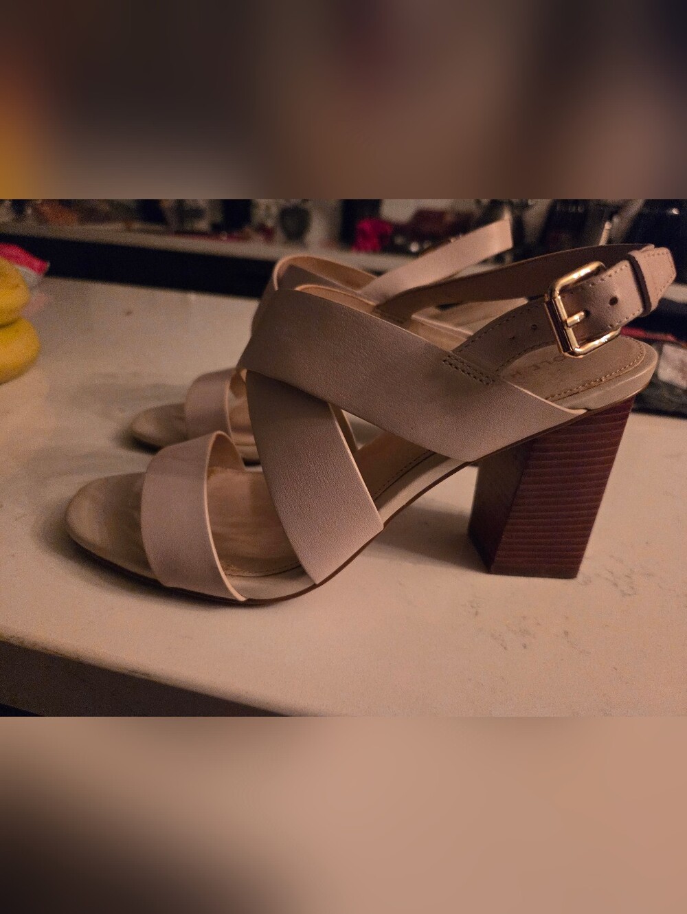 Cole Hahn  Neutral Block Heel Strappy Sandals